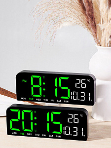 Часы настенные, настольные электронные с температурой Орбита OT-CLW21 Красные